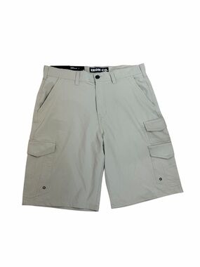 Iron Co. Comfort Waistband Stretch Hybrid Cargo Short Stone Mens Sz 34 NWT